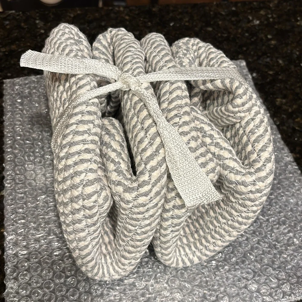 Cotton Woven Rope Storage Baskets Set of 2 NEW